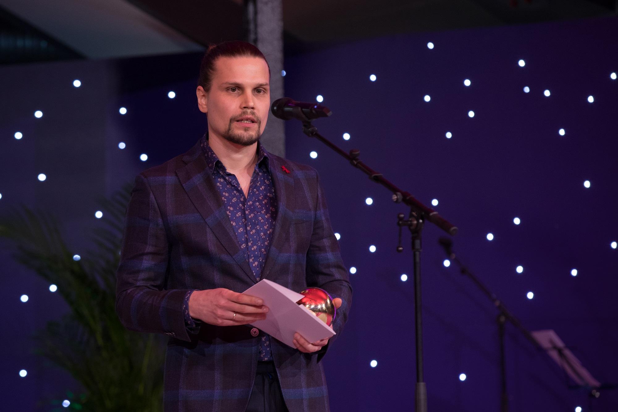 Kultuurkapitali audiovisuaalse kunsti sihtkapitali aastapreemia laureaat, aasta animafilmi Teofrastus režissöör Sergei Kibus - Foto Egert Kamenik - Eest Kultuurkapital