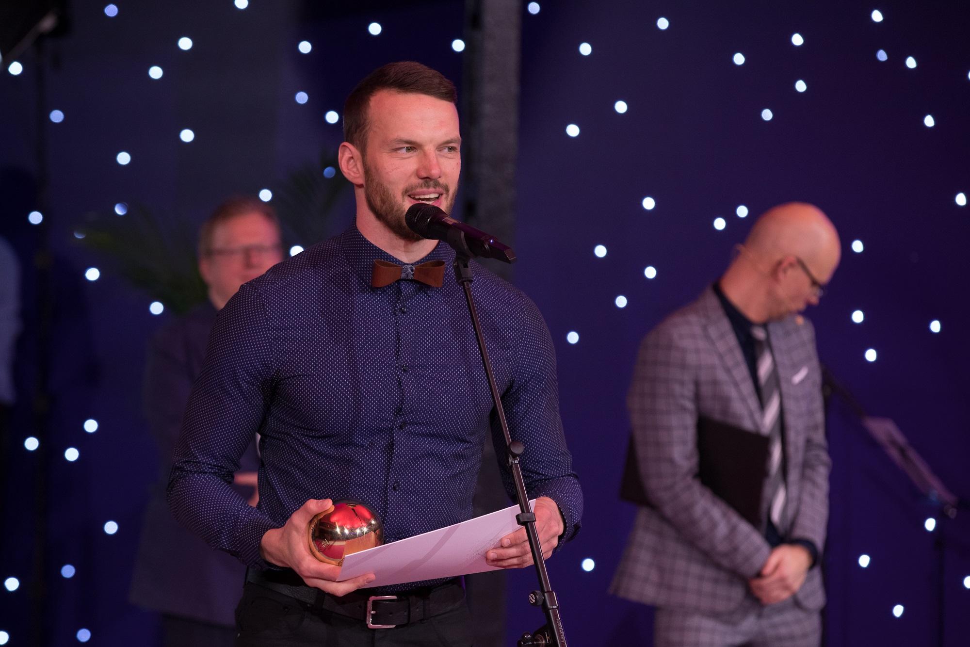 Kultuurkapitali audiovisuaalse kunsti sihtkapitali aastapreemia laureaat, parima meesnäitleja preemia pälvinud Eriku osatäitja filmis Võta või jäta Reimo Sagor - Foto Egert Kamenik - Eest Kultuurkapital