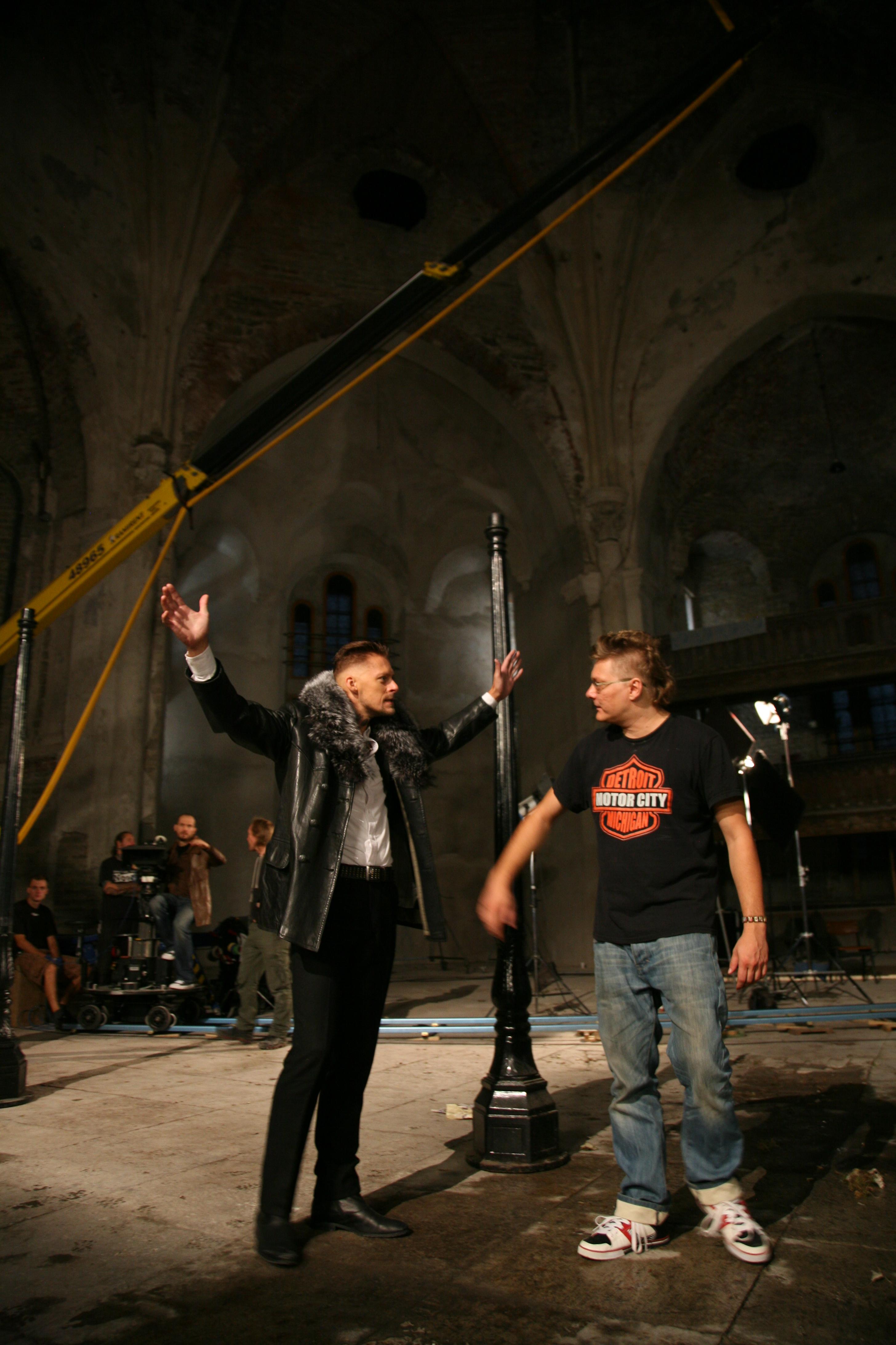 Rogožini osatäitja Tambet Tuisk ja režissöör Rainer Sarnet - Foto Peeter Laurits - Homeless Bob Production