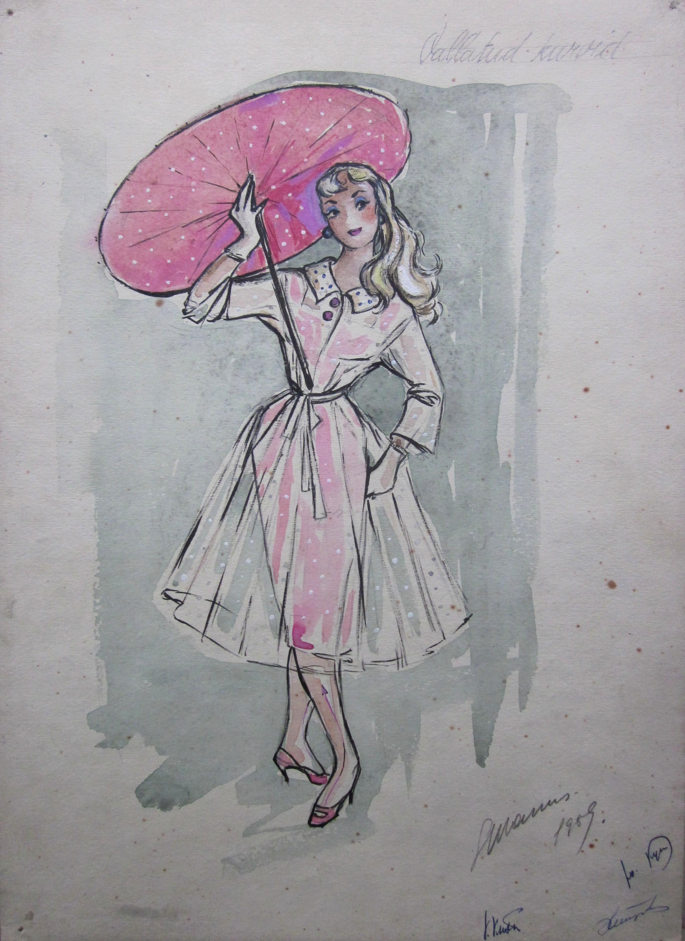 Vallatud kurvid (1959) - kostüümikunstnik Maimu Vannas - Eesti Teatri- ja Muusikamuuseum