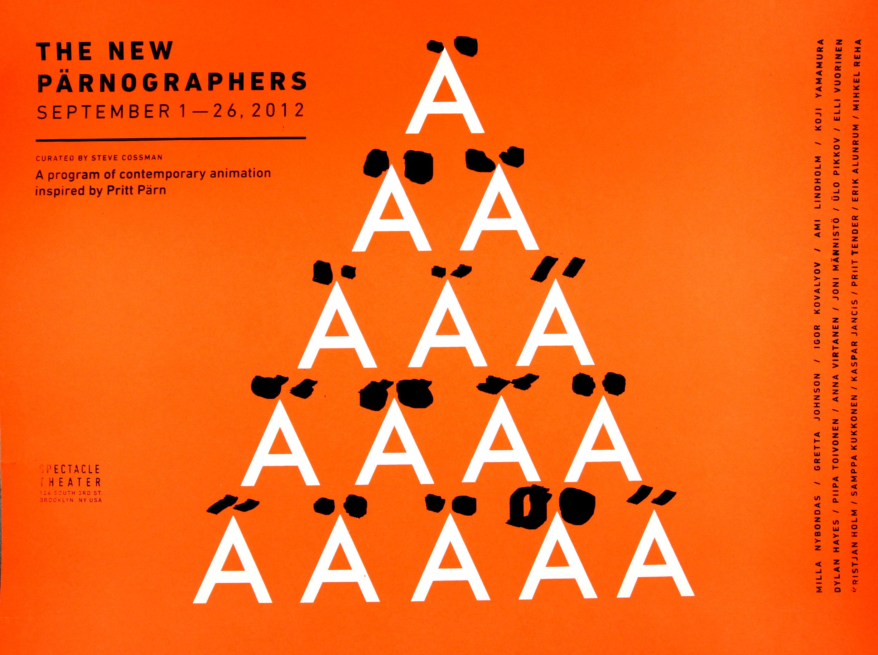 The New Pärnographers - Spectacle Theatre (NY USA, Brooklyn), September 2012 - Eesti Joonisfilmi kogu