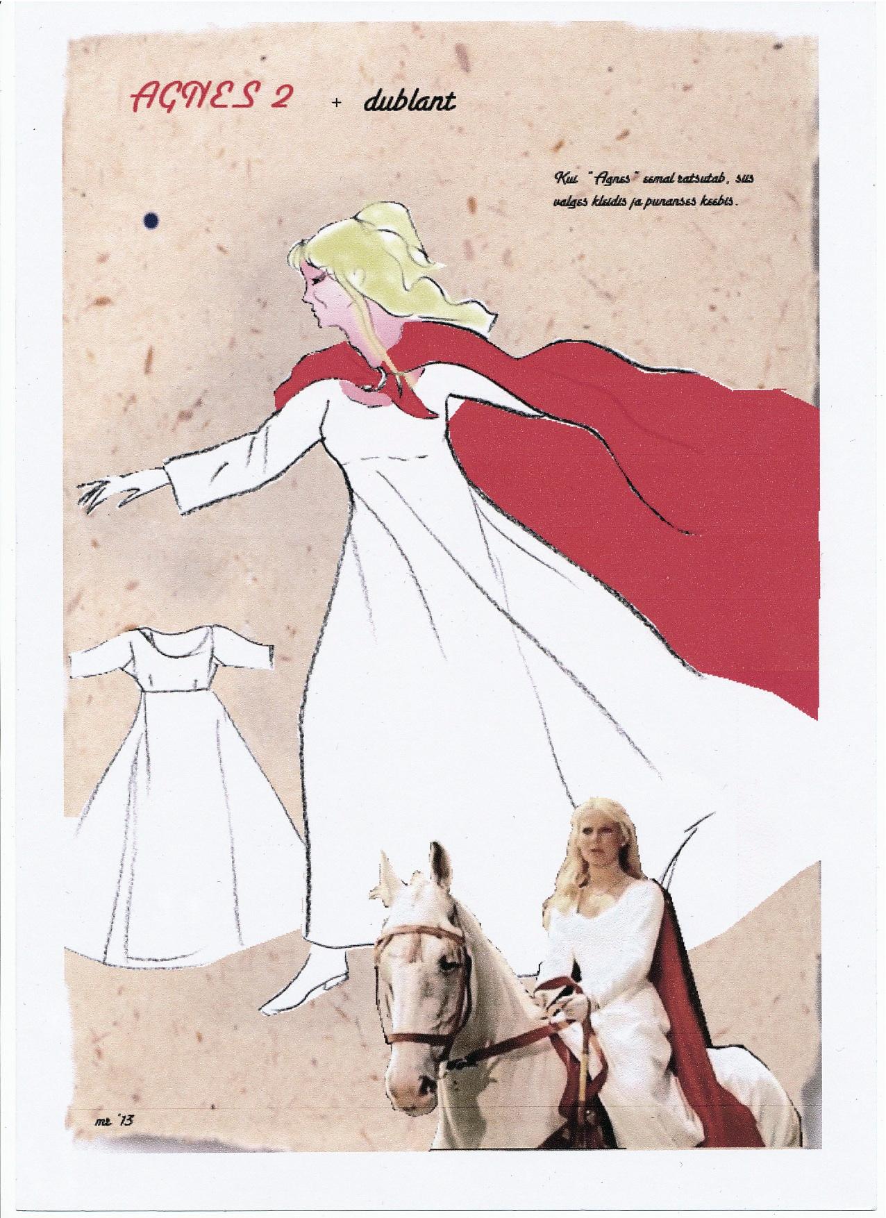 Agnese dublandi kostüümi kavand - Kunstnik Mare Raidma - Ugala Teatri kogu