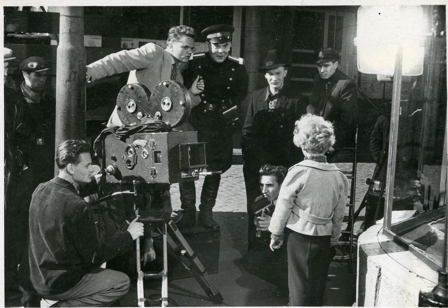 Filmivõtted. Andres Sööt, režissöör Igor Jeltsov, näitleja Alfred Mering, Arvo osatäitja Arvo Tahk
