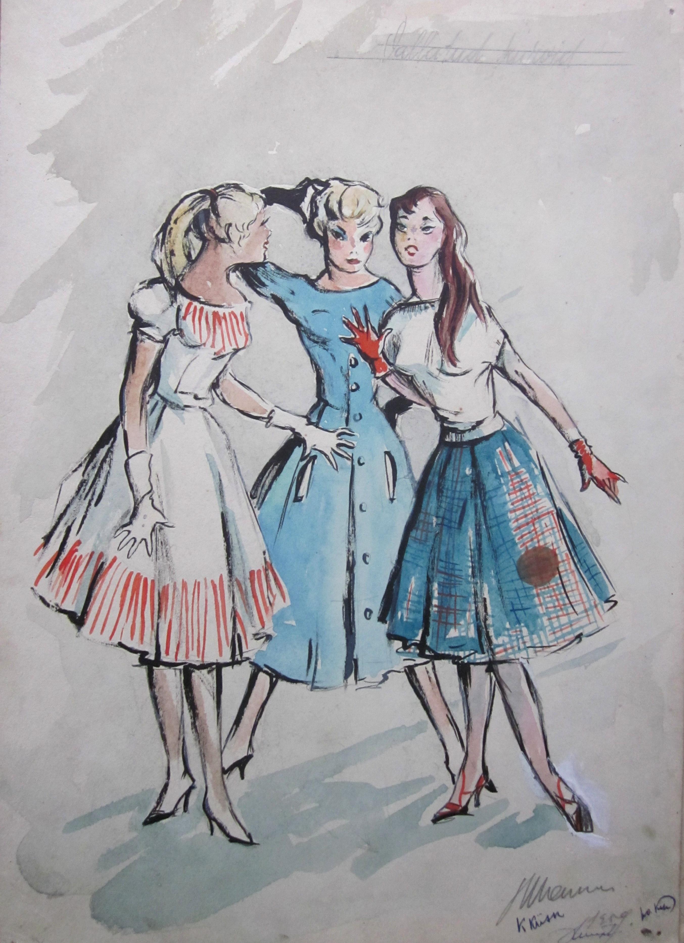 Vallatud kurvid (1959) - kostüümikunstnik Maimu Vannas - Eesti Teatri- ja Muusikamuuseum