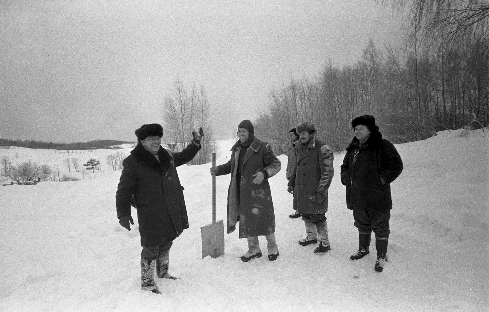 Kunstnik Heikki Halla, Tõnu Kark, Rudolf Allabert ja Saepuru Sass.