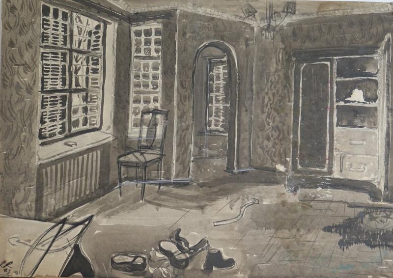 Kavand mängufilmile Roosa kübar (1963) - Kunstnik Rein Raamat - Rein Raamatu kogu