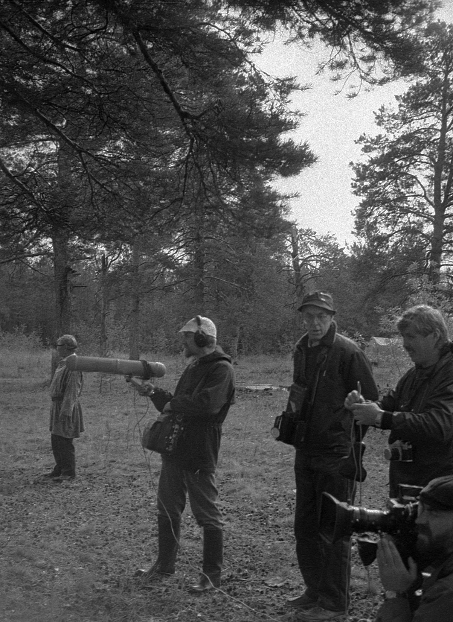 Filmivõtted sammasaida juures - Foto Maie Jõgi