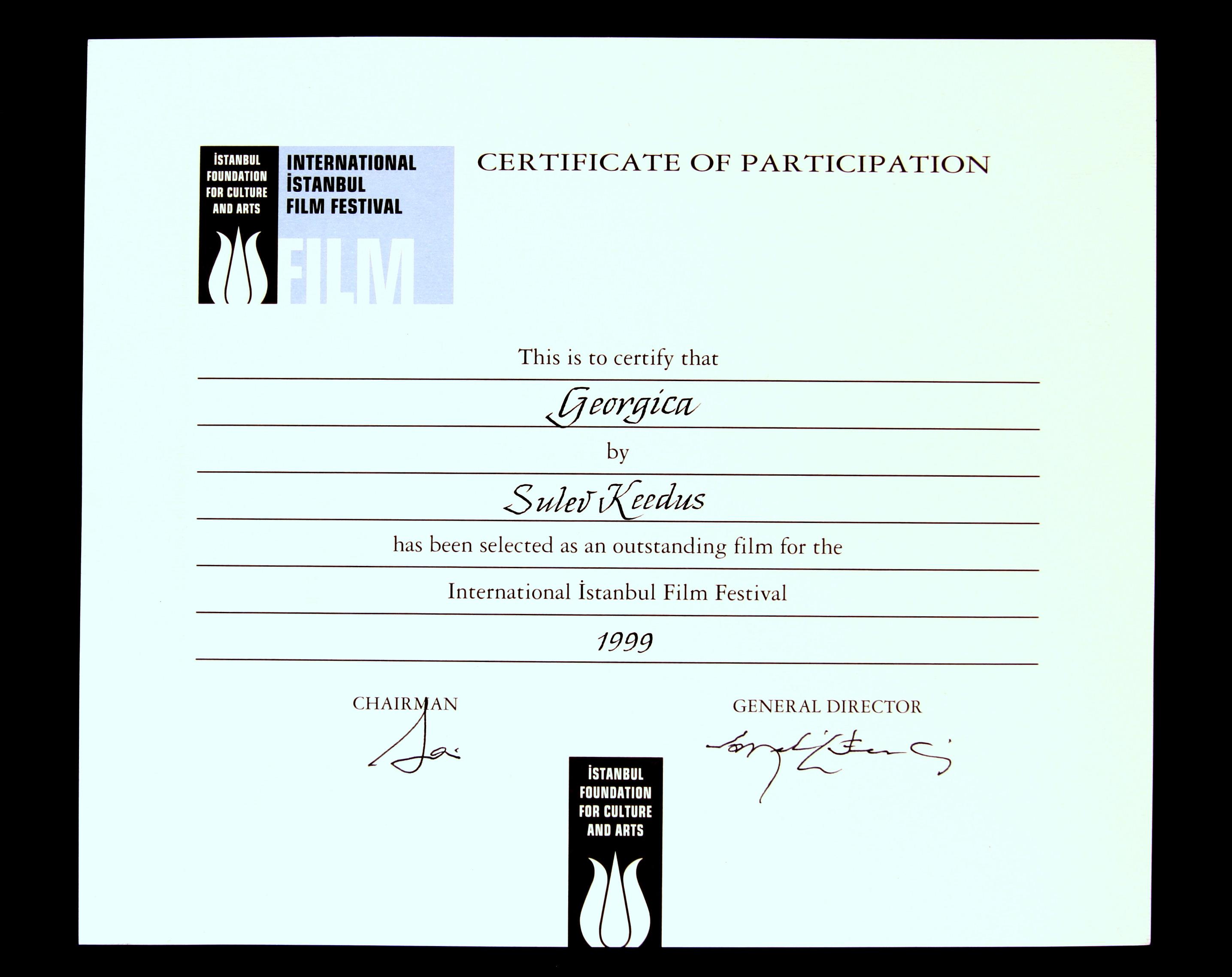 International Istanbul Film Festival 1999 -
 Sulev Keeduse kogu