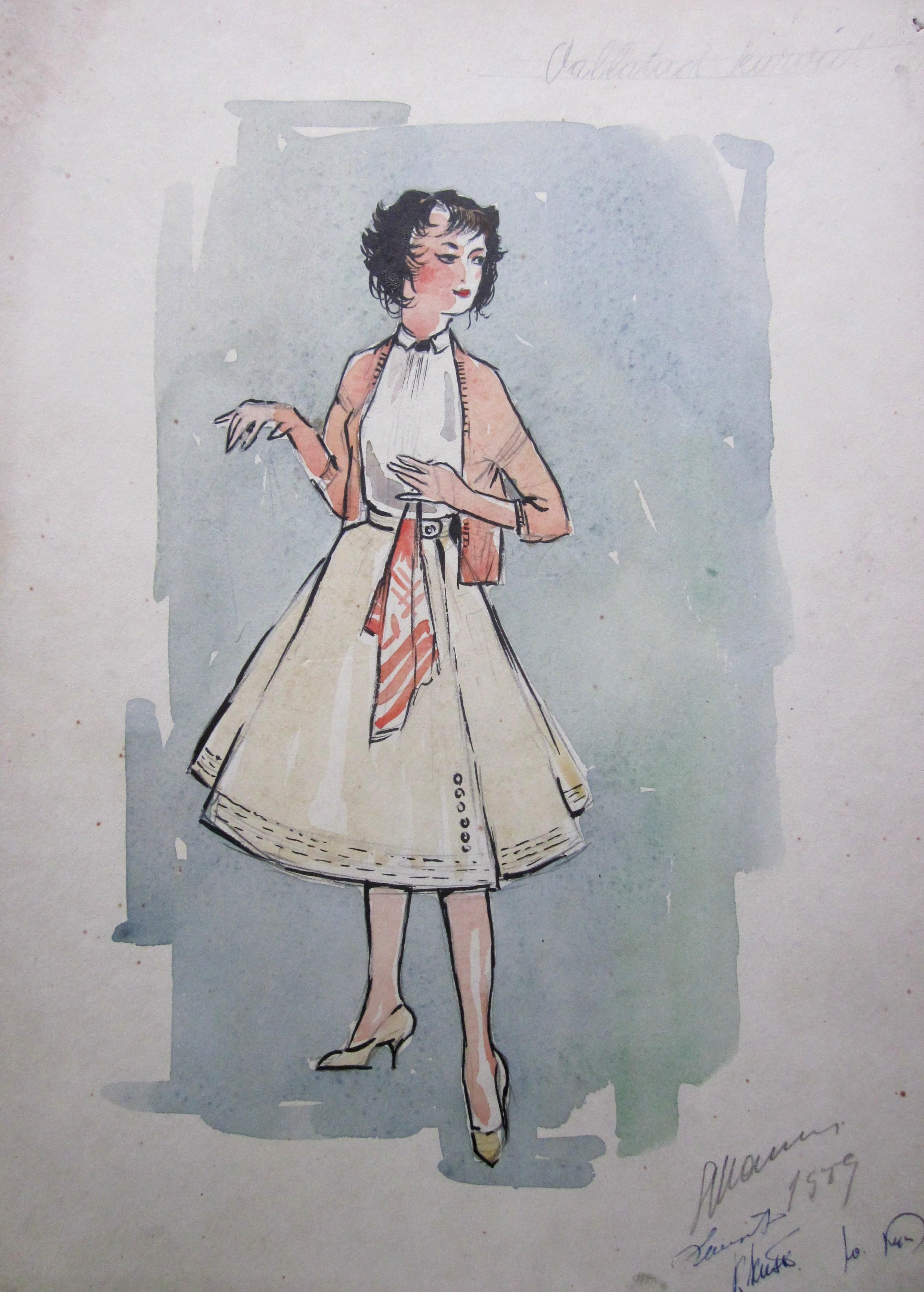 Vallatud kurvid (1959) - kostüümikunstnik Maimu Vannas - Eesti Teatri- ja Muusikamuuseum